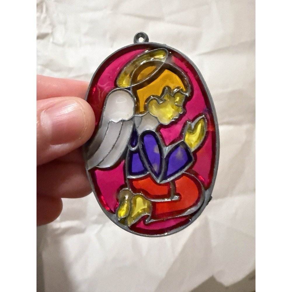 vintage stained glass angel suncatcher